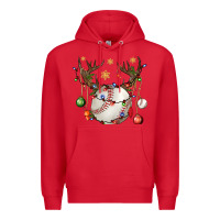 Red Baseball Horn Christmas Premium Hoodie - BundleAndBundleShop