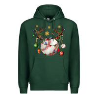 Sports Green Baseball Horn Christmas Premium Hoodie - BundleAndBundleShop