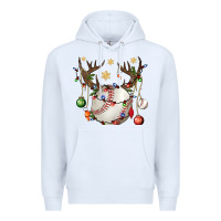 White Baseball Horn Christmas Premium Hoodie - BundleAndBundleShop