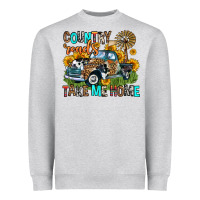Heather Grey country roads take me home Heavyweight Sweatshirt - Zillion Design Studio
