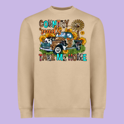 Country Roads Take Me Home Heavyweight Sweatshirt Designed By Zillion Design Studio