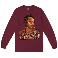 Burgundy afro woman Long Sleeve Tee - AdoDesignShop