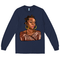 Navy afro woman Long Sleeve Tee - AdoDesignShop