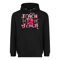 Black teach teach teach with love Heavyweight Hoodie - MaliasSmallBusiness