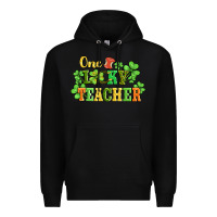 Black one lucky teacher Premium Hoodie - AdoDesignShop