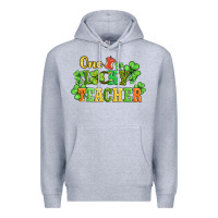 Heather Grey one lucky teacher Premium Hoodie - AdoDesignShop
