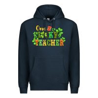 Navy one lucky teacher Premium Hoodie - AdoDesignShop