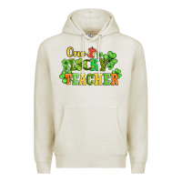 Oatmeal Heather one lucky teacher Premium Hoodie - AdoDesignShop
