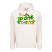 Pale Pink one lucky teacher Premium Hoodie - AdoDesignShop
