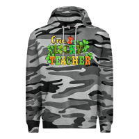 Slate Camo one lucky teacher Premium Hoodie - AdoDesignShop
