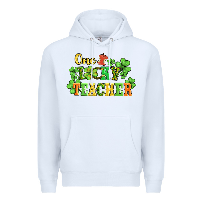 One Lucky Teacher Premium Hoodie by AdoDesignShop | Teevron