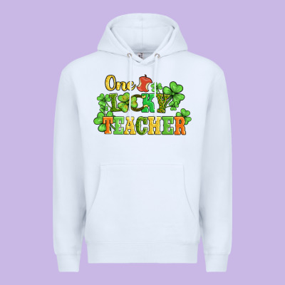 One Lucky Teacher Premium Hoodie Designed By Adodesignshop