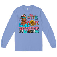 Colony Blue afro wife mom nurse Long Sleeve Tee - AdoDesignShop
