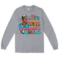 Heather Grey afro wife mom nurse Long Sleeve Tee - AdoDesignShop