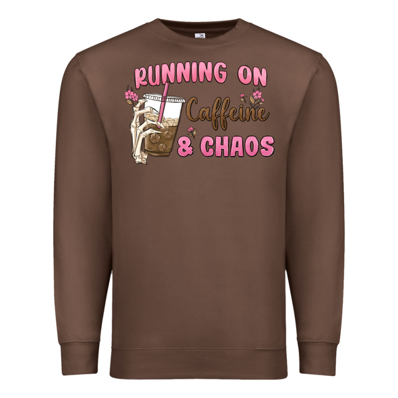 Running On Caffeine & Chaos Premium Sweatshirt by MaliasSmallBusiness | Teevron