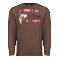 Chestnut running on caffeine & chaos Premium Sweatshirt - MaliasSmallBusiness