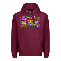 Burgundy Mardi Gras Gnomies Cakes Flowers And Balloon Premium Hoodie - BundleAndBundleShop