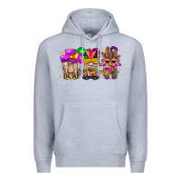 Heather Grey Mardi Gras Gnomies Cakes Flowers And Balloon Premium Hoodie - BundleAndBundleShop