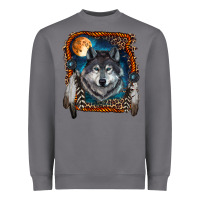 Storm wolf and feathers Heavyweight Sweatshirt - RanaPortraitStore