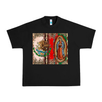Black Virgin Mary Mexican Flag Urban Heavy Tee - CTS Tumbler Store