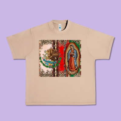 Virgin Mary Mexican Flag Urban Heavy Tee Designed By Cts Tumbler Store