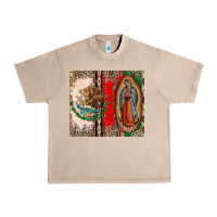 French Oak Virgin Mary Mexican Flag Urban Heavy Tee - CTS Tumbler Store