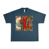 Midnight Navy Virgin Mary Mexican Flag Urban Heavy Tee - CTS Tumbler Store