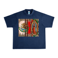 Navy Virgin Mary Mexican Flag Urban Heavy Tee - CTS Tumbler Store