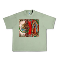 Oil Green Virgin Mary Mexican Flag Urban Heavy Tee - CTS Tumbler Store