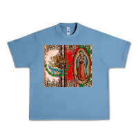 Pebble Blue Virgin Mary Mexican Flag Urban Heavy Tee - CTS Tumbler Store