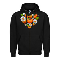 Black pumpkin and daisies Zipper Hoodie - AdoDesignShop