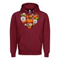 Burgundy pumpkin and daisies Zipper Hoodie - AdoDesignShop