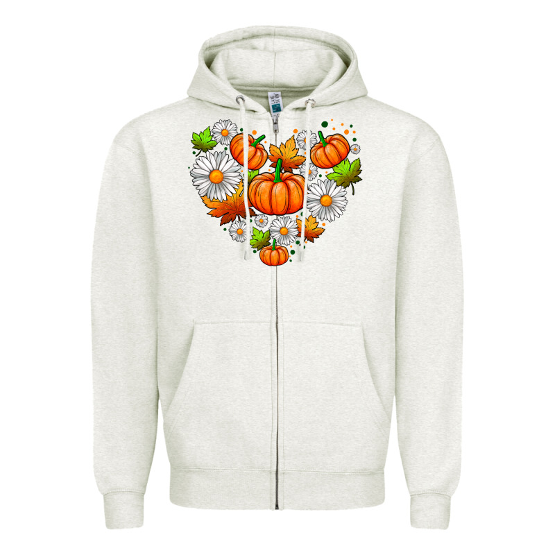 Pumpkin And Daisies Zipper Hoodie by AdoDesignShop | Teevron