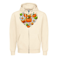 Sandshell pumpkin and daisies Zipper Hoodie - AdoDesignShop