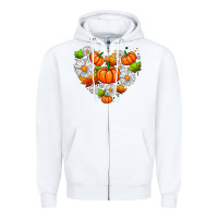 White pumpkin and daisies Zipper Hoodie - AdoDesignShop