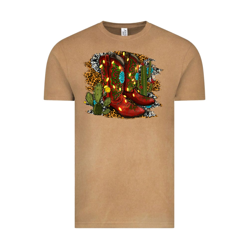 Christmas Cowboy Boots Vintage Tee by RanaPortraitStore | Teevron