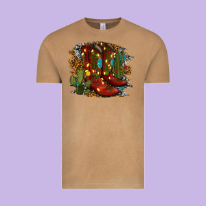 Christmas Cowboy Boots Vintage Tee Designed By Ranaportraitstore