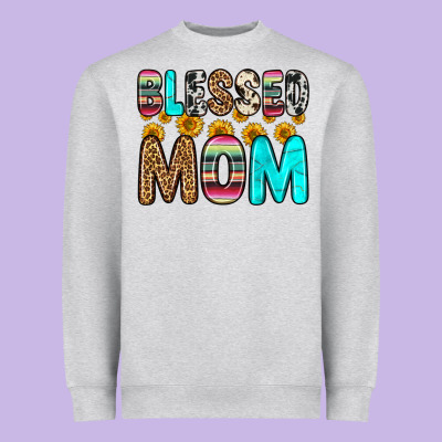 Blessed Mom Heavyweight Sweatshirt Designed By Zillion Design Studio