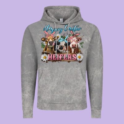 Vintage Hoodie Happy Easter Heifers