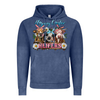 Vintage Denim Happy Easter Heifers Vintage Hoodie - RanaPortraitStore
