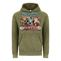 Vintage Olive Happy Easter Heifers Vintage Hoodie - RanaPortraitStore