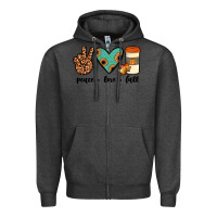 Charcoal Heather peace love fall Zipper Hoodie - JahusDesignShop