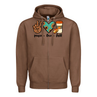 Chestnut peace love fall Zipper Hoodie - JahusDesignShop