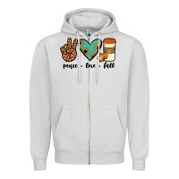 Dove Grey peace love fall Zipper Hoodie - JahusDesignShop