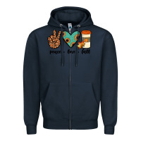 Navy peace love fall Zipper Hoodie - JahusDesignShop