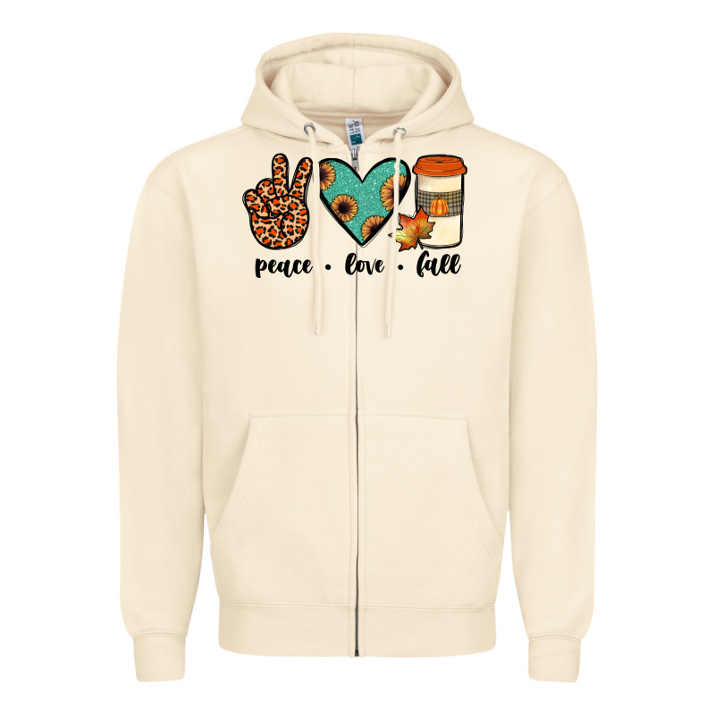 Peace Love Fall Zipper Hoodie by JahusDesignShop | Teevron