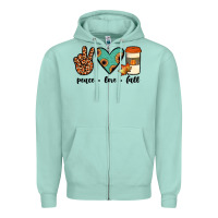 Seafoam peace love fall Zipper Hoodie - JahusDesignShop