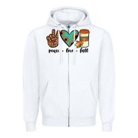 White peace love fall Zipper Hoodie - JahusDesignShop