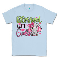 Dusty Blue blessed with girls Classic Tee - JahusDesignShop