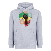 Heather Grey africa map Heavyweight Hoodie - MaliasSmallBusiness